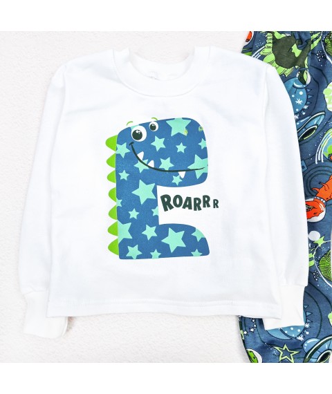 Детская пижама футер Roar  Dexter`s  Белый;Синий d303рр-б  134 см (d303рр-б)
