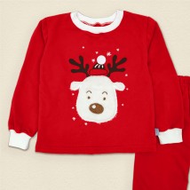 Children's pajamas for teenagers made of warm fabric with nachos Rudolf Dexter`s Red 303 128 cm (d303-1ол)