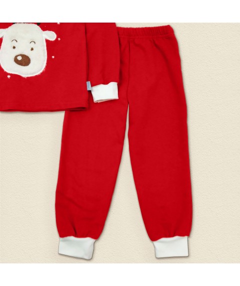 Детская пижама на подростка из теплой ткани с начесом Rudolf  Dexter`s  Красный 303  128 см (d303-1ол)