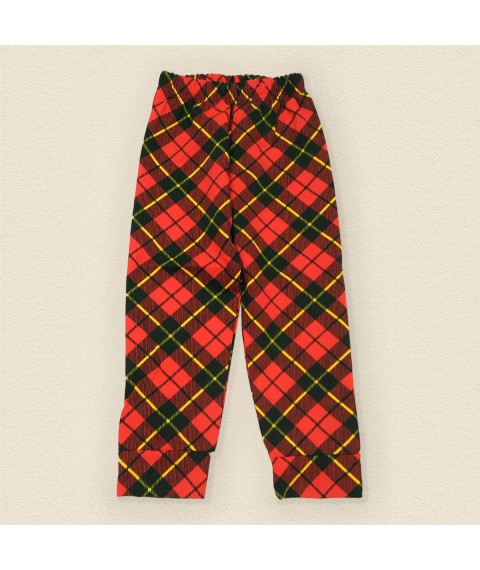 Warm Wishes Dexter`s Children's Christmas Print Pajamas with Plaid Pants Black; Red 303 98 cm (d303-5)