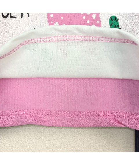Піжама для дівчінки з тканини з начосом Dino  Dexter`s  Рожевий;Темно-синій 303  110 см (d303-12)