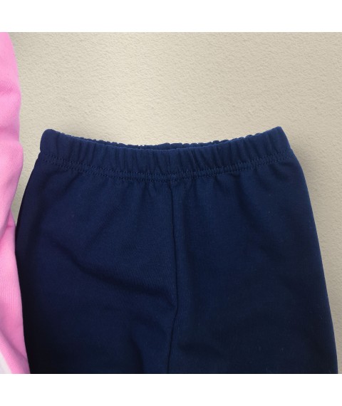 Пижама для девочки с начесом и принтом Dino  Dexter`s  Розовый;Темно-синий 303  134 см (d303-12-1)