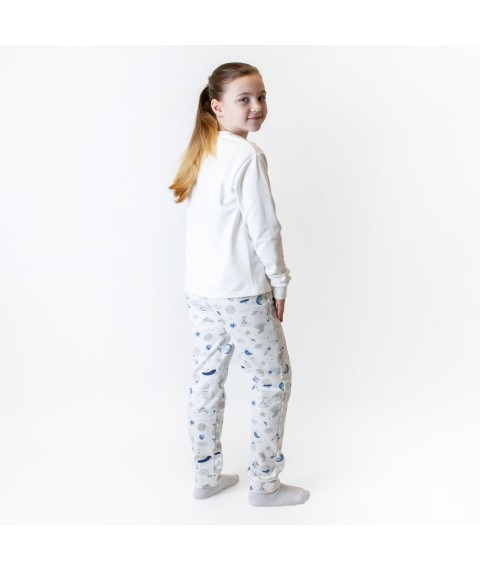 Детская пижама с начесом Moon Bunny  Dexter`s  Синий;Молочный 303  134 см (d303мс-пл)