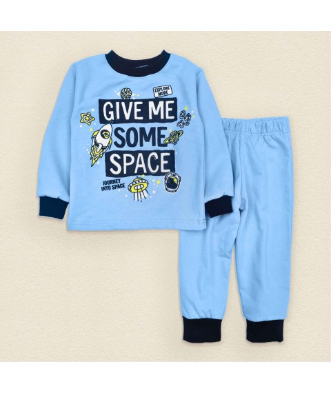 Піжама дитяча на начосі для хлопчиків Space  Dexter`s  Блакитний 303  86 см (d303-19)