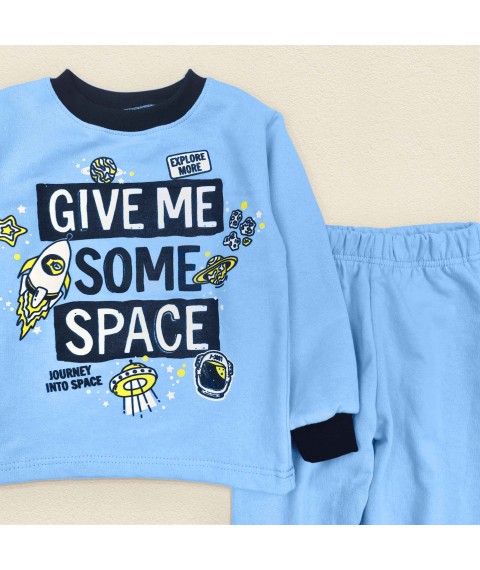 Піжама дитяча на начосі для хлопчиків Space  Dexter`s  Блакитний 303  122 см (d303-19)