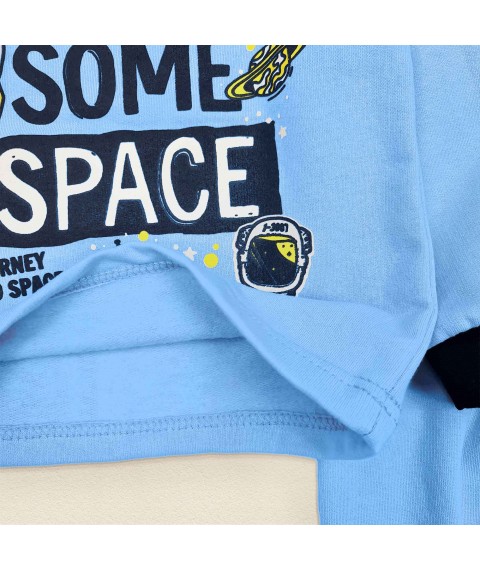 Піжама дитяча на начосі для хлопчиків Space  Dexter`s  Блакитний 303  86 см (d303-19)