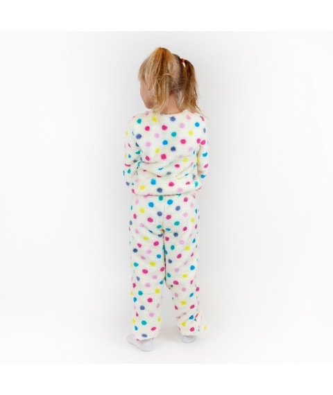 Піжама для дівчинки з плюшевої тканини велсофт Горох  Dexter`s  Молочний;Різнокольоровий 412  110 см (d412-5)