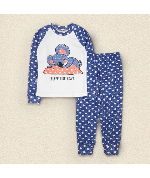 Пижама детская с принтом в горошек Коала  Dexter`s  Синий 903  128 см (d903-12-1)