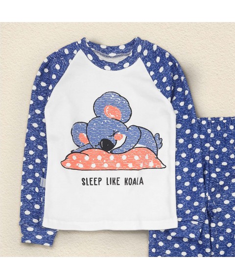 Dexter`s Koala Print Interlock Polka Dot Pajamas Blue 903 110cm (d903-12)