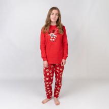 Пижама женская новогодняя с начесом с принтом оленя Cozy  Dexter`s  Красный d3004ол-нв  L (d3004ол-нв)