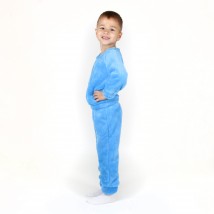 Пижама детская теплая из плюша однотонная Blue  Dexter`s  Голубой 413  110 см (d413-3)