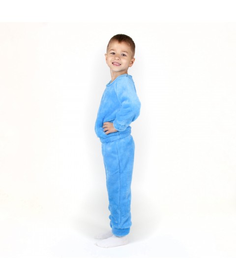 Children's warm plush pajamas, plain Blue Dexter`s Blue 413 122 cm (d413-3)