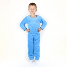 Children's warm pajamas made of plush one-tone Blue Dexter`s Blue 413 98 cm (d413-3)