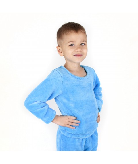 Children's warm plush pajamas, plain Blue Dexter`s Blue 413 122 cm (d413-3)