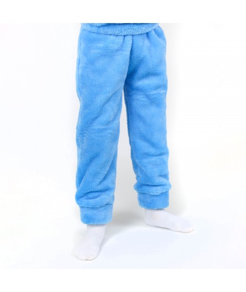 Children's warm plush pajamas, plain Blue Dexter`s Blue 413 122 cm (d413-3)