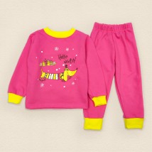 Детская пижама розового цвета с принтом и начесом Winter  Dexter`s  Розовый 303  134 см (d303-17-1)