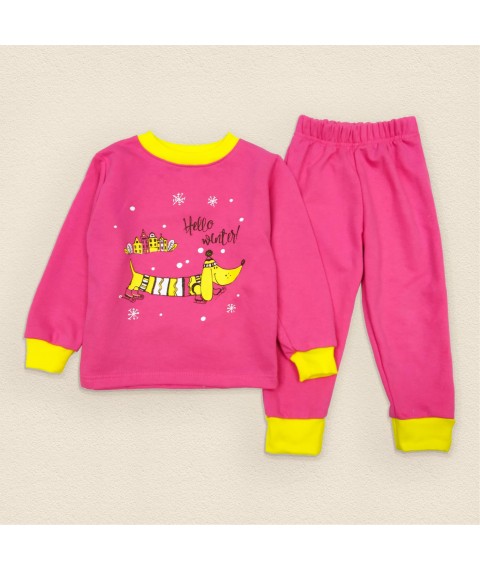 Winter Dexter`s Pink Pajamas with Print and Nachos Pink 303 128 cm (d303-17-1)