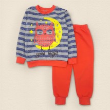 Пижама в полоску и с начесом детская Good Night  Dexter`s  Синий;Красный 303  110 см (d303-15)