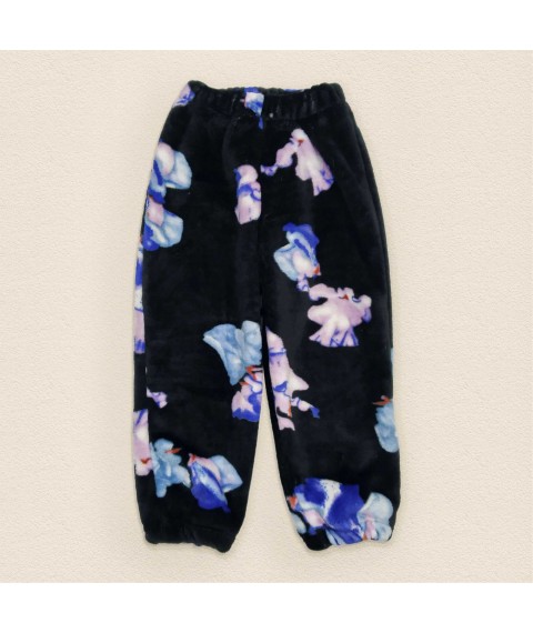 Pajamas for girls made of warm velsoft fabric Orchid Dexter`s Black 412 134 cm (d412-4)
