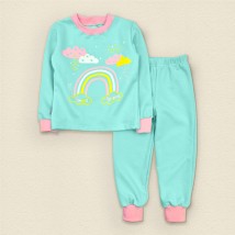 Пижама детская с начесом для девочек Rainbow  Dexter`s  Ментол d303-11  122 см (d303-11)