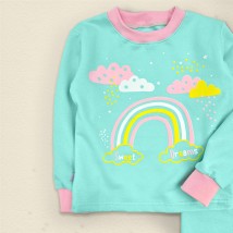 Піжама дитяча з начосом для дівчаток Rainbow  Dexter`s  Ментол d303-11  122 см (d303-11)