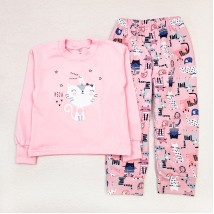 Kittens Dexter`s warm pajamas for girls Pink d303kt-pr-rv 134 cm (d303kt-pr-rv)