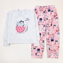 Пижама с принтом для девочки Kittens  Dexter`s  Розовый;Серый d303кт-пр-ср  134 см (d303кт-пр-ср)