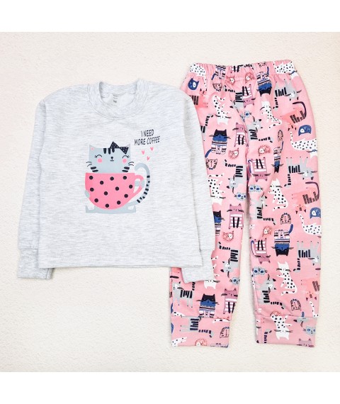 Пижама с принтом для девочки Kittens  Dexter`s  Розовый;Серый d303кт-пр-ср  140 см (d303кт-пр-ср)
