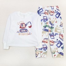 Пижама на мальчика теплая Construction Machines  Dexter`s  Молочный;Разноцветный 303  98 см (d303тр-нв)
