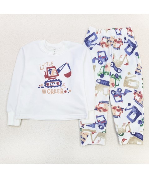 Construction Machines Dexter`s warm boy's pajamas Milk; Multi-colored 303 122 cm (d303tr-nv)