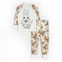 Пижама для девочек с принтом зайчика My little flower  Dexter`s  Молочный 935211  134 см (935211)