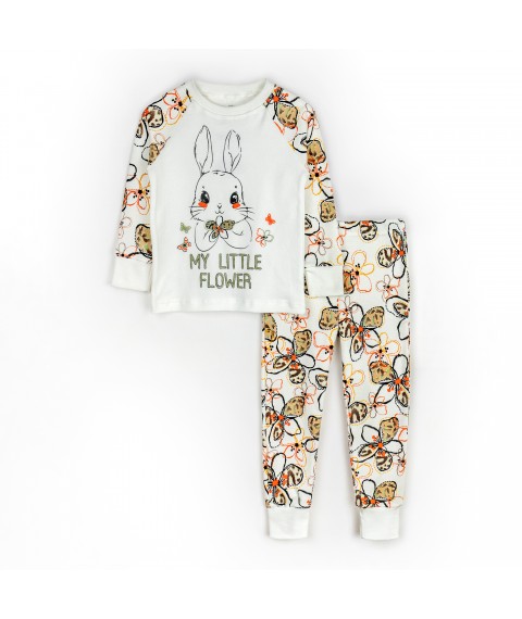 Піжама для дівчаток з принтом зайчика My little flower  Dexter`s  Молочный 935211  134 см (935211)