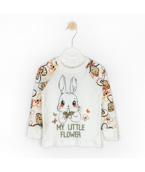 Піжама для дівчаток з принтом зайчика My little flower  Dexter`s  Молочный 935211  134 см (935211)