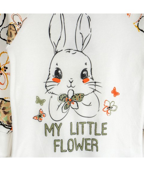 Піжама для дівчаток з принтом зайчика My little flower  Dexter`s  Молочный 935211  134 см (935211)