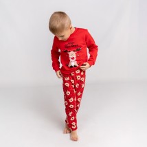 Пижама детская новогодняя с начесом с принтом оленя Deer  Dexter`s  Красный d303-59  134 см (d303-59)