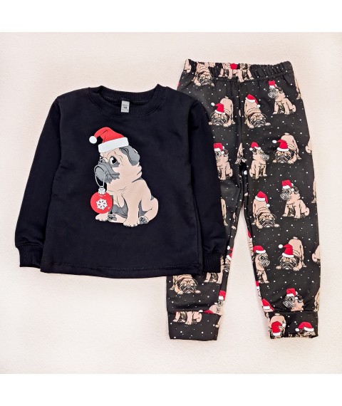 Christmas pug Dexter`s children's pajamas Black; Red d303mps-chn 110 cm (d303mps-chn )