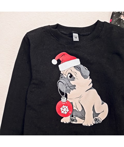 Пижама детская с начесом Christmas pug  Dexter`s  Черный;Красный d303мпс-чн   98 см (d303мпс-чн )