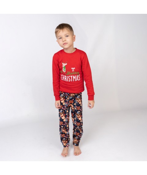 Піжама дитяча новорічна з начосом з принтом оленя Merry Christmas  Dexter`s  Червоний d303ол-нгтг  146 см (d303ол-нгтг)