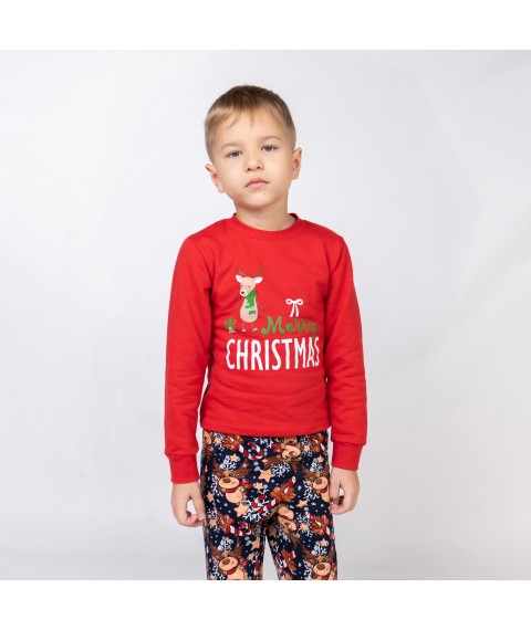 Піжама дитяча новорічна з начосом з принтом оленя Merry Christmas  Dexter`s  Червоний d303ол-нгтг  146 см (d303ол-нгтг)