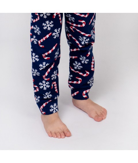 Піжама дитяча з начосом з новорічним принтом Merry Christmas  Dexter`s  Синій d303-58  110 см (d303-58)
