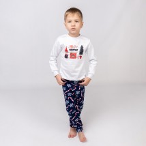 Пижама детская футерс начесом с новогодним принтом Merry Christmas  Dexter`s  Синий d303-58  110 см (d303-58)