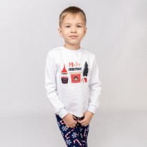 Пижама детская футерс начесом с новогодним принтом Merry Christmas  Dexter`s  Синий d303-58  110 см (d303-58)