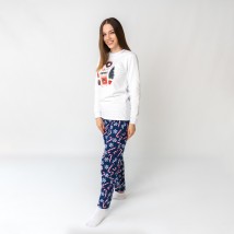 Пижама женская с начесом с новогодним принтом Merry Christmas  Dexter`s  Синий d3004-58  L (d3004-58)