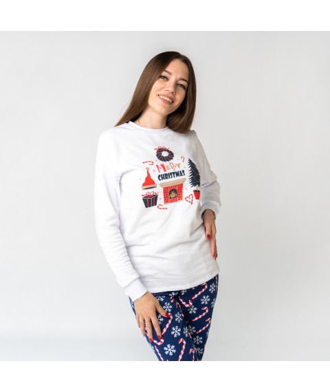 Піжама жіноча з начосом з новорічним принтом Merry Christmas  Dexter`s  Синій d3004-58  XL (d3004-58)