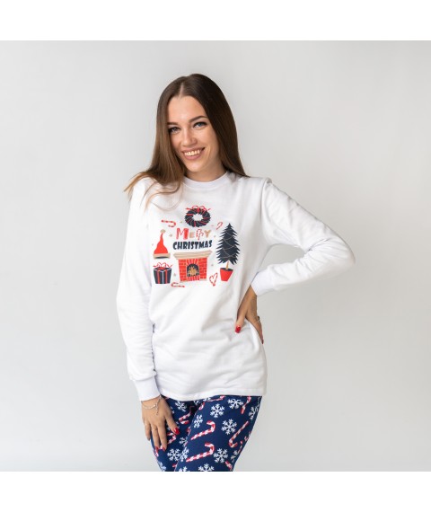 Піжама жіноча з начосом з новорічним принтом Merry Christmas  Dexter`s  Синій d3004-58  XL (d3004-58)