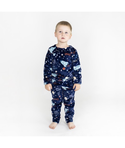 Піжама для хлопчика з велсофту Space  Dexter`s  Чорний d413-1  110 см (d413-1)