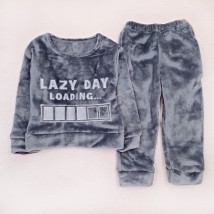 Серая пижама велсофт Lazy Day  Dexter`s  Серый d424лд-ср  140 см (d424лд-ср)