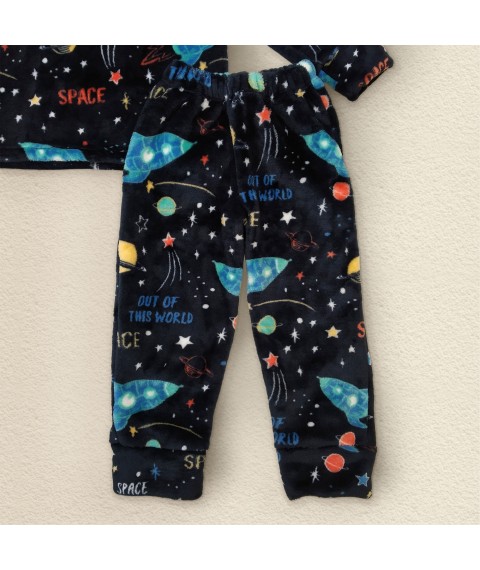 Pajamas for boys made of velsoft Space Dexter`s Black 413 110 cm (d413-1)