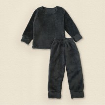 Children's warm and fluffy pajamas made of velsoft fabric Asphalt Dexter`s Gray 413 134 cm (d413-2)