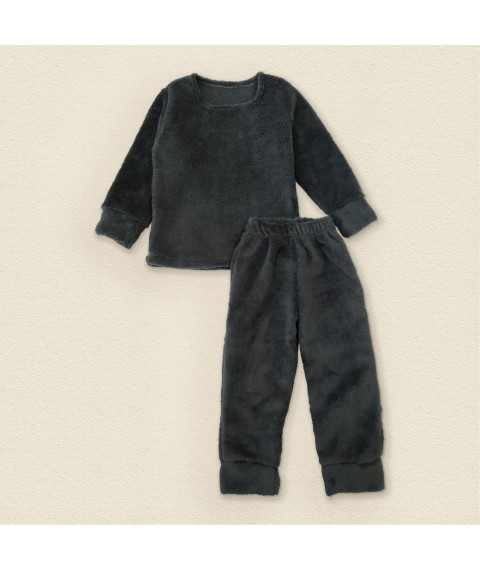 Детская теплая и пушистая пижама из ткани велсофт Asphalt  Dexter`s  Серый 413  98 см (d413-2)
